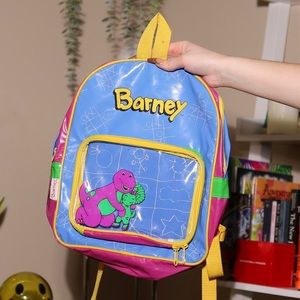 Vintage 1998 The Lyons Group Barney and Friends Vinyl Backpack